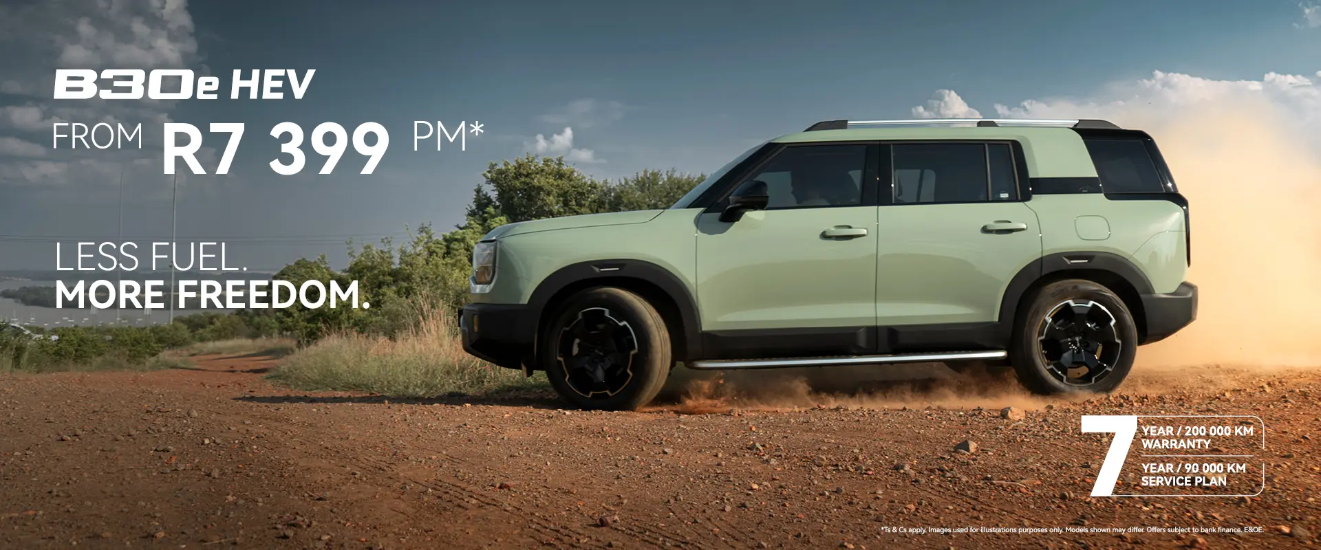 BAIC B30 green SUV slide