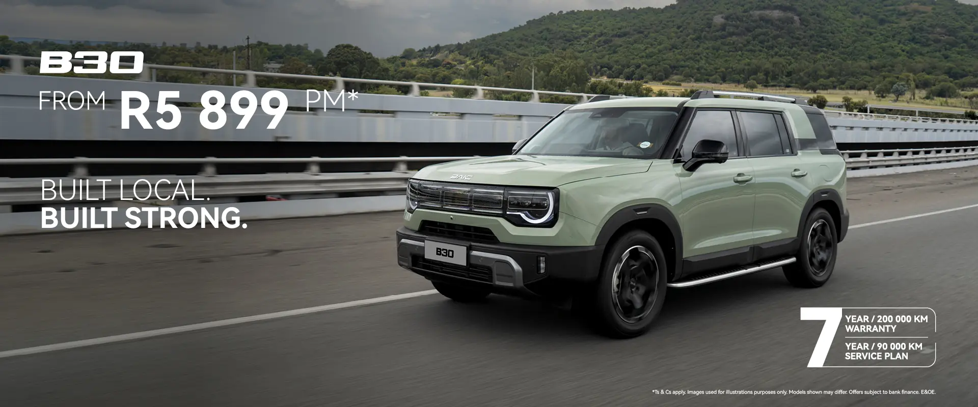 BAIC B30 hero slide